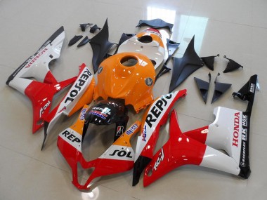 Descuento Kits Carenado Moto Honda CBR600RR 2007-2008 - Naranja Blanco Rojo Negro Brillante Repsol