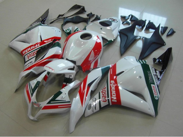 Descuento Carenados Moto Honda CBR600RR 2009-2012 - Blanco Rojo Verde Castrol