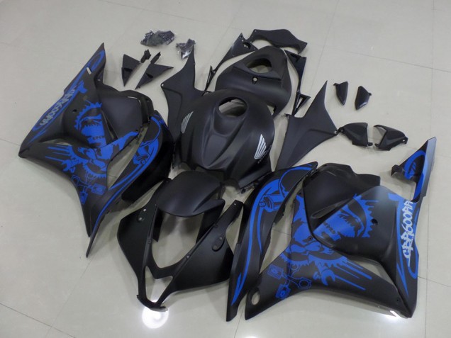 Descuento Carenados Moto Honda CBR600RR 2009-2012 - Negro Mate Azul Cráneo