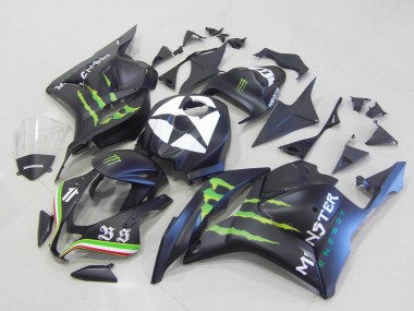 Descuento Carenados Moto Honda CBR600RR 2009-2012 - Negro Mate Azul Verde Monstruo