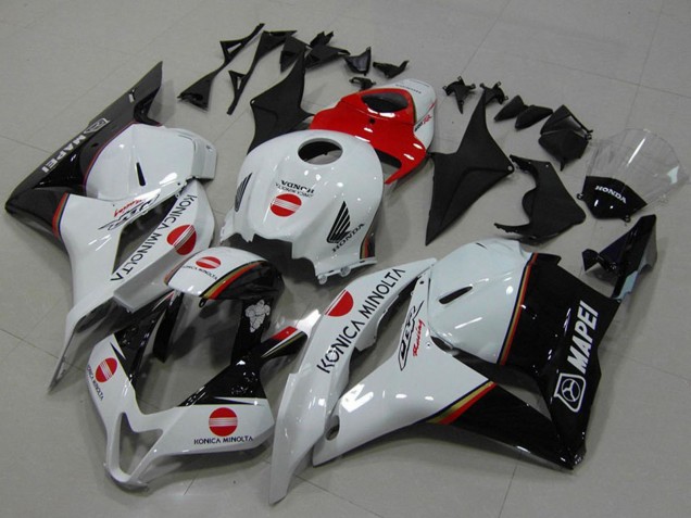 Descuento Carenados Moto Honda CBR600RR 2009-2012 - Blanco Rojo Negro Brillante Konica Minolta