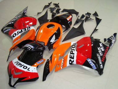 Descuento Carenado Moto Honda CBR600RR 2009-2012 - Naranja Blanco Rojo Negro Brillante Repsol