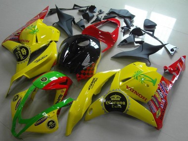 Descuento Carenados Moto Honda CBR600RR 2009-2012 - Amarillo Rojo Verde Negro Brillante Corona Extra