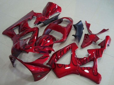 Descuento Carenados Moto Honda CBR900RR 929 2000-2001 - Rojo Negro Brillante Llama