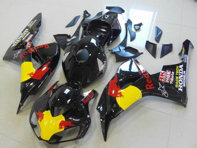 Descuento Carenados Moto Honda CBR1000RR 2006-2007 - Negro Brillante Amarillo Rojo Bull