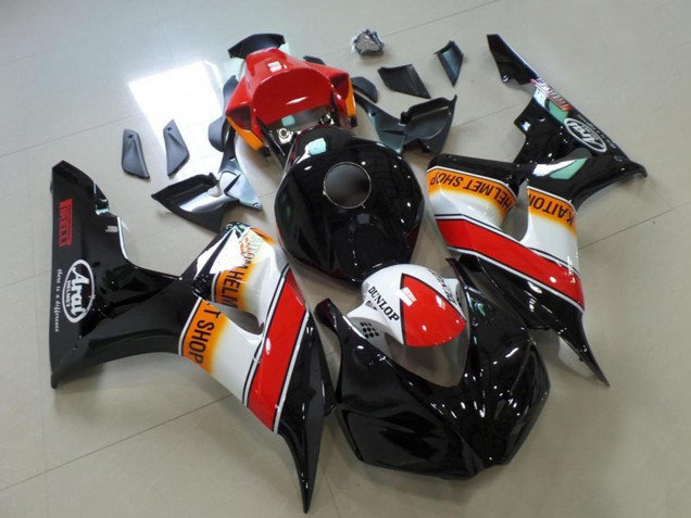 Descuento Carenados Moto Honda CBR1000RR 2006-2007 - Rojo Blanco Naranja Negro Brillante Carrera