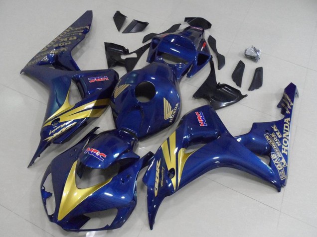 Descuento Carenados Moto Honda CBR1000RR 2006-2007 - Azul Oscuro Oro Raya