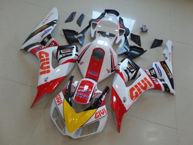 Descuento Carenados Moto Honda CBR1000RR 2006-2007 - Blanco Rojo Amarillo Negro Brillante Givi HRC