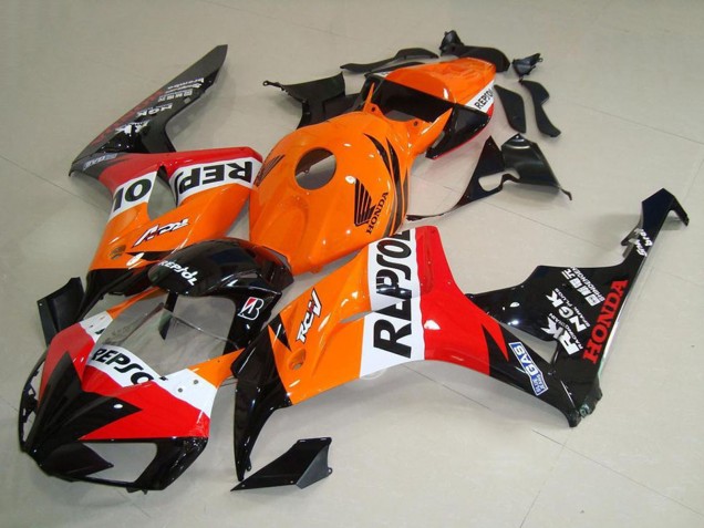 Descuento Carenados Moto Honda CBR1000RR 2006-2007 - Naranja Blanco Rojo Negro Brillante New Repsol