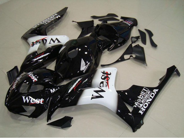 Descuento Carenados Moto Honda CBR1000RR 2006-2007 - Negro Brillante Blanco West