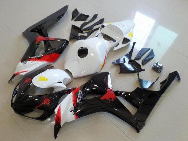 Descuento Carenado Moto Honda CBR1000RR 2006-2007 - Blanco Rojo Negro Brillante