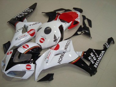 Descuento Carenado Moto Honda CBR1000RR 2006-2007 - Blanco Rojo Negro Brillante Konica Minolta