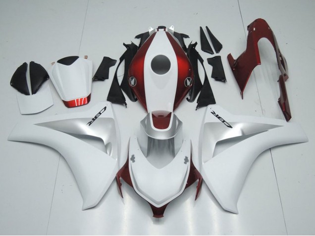 Descuento Carenados Moto Honda CBR1000RR 2008-2011 - Blanco Plata Rojo Caramelo