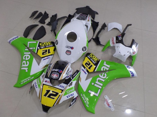 Descuento Carenados Moto Honda CBR1000RR 2008-2011 - Blanco Verde Amarillo Negro Brillante Líneaar 12