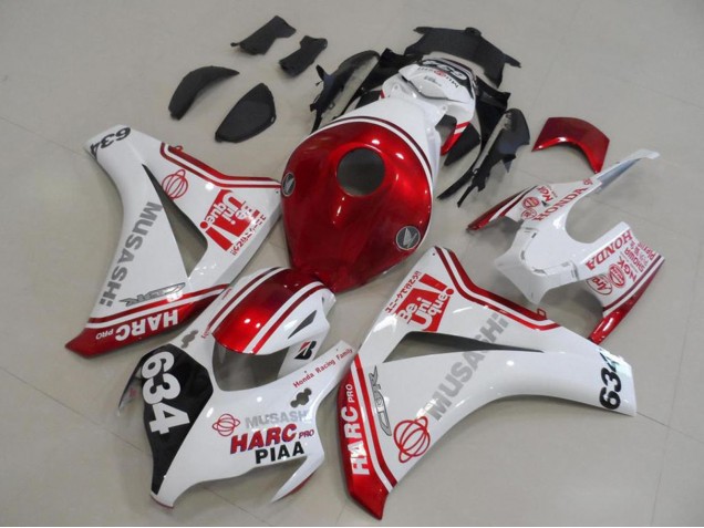 Descuento Carenados Moto Honda CBR1000RR 2008-2011 - Blanco Rojo Negro HARC Pro PIAA 634