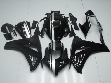 Descuento Carenados Moto Honda CBR1000RR 2008-2011 - Negro Brillante Plata Raya