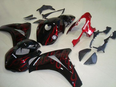 Descuento Carenados Moto Honda CBR1000RR 2008-2011 - Negro Brillante Rojo Llama Carrera