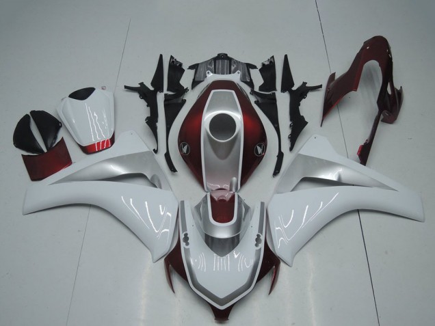 Descuento Carenados Moto Honda CBR1000RR 2008-2011 - Blanco Plata Rojo Granate