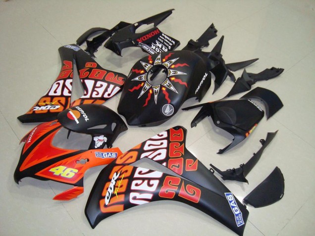 Descuento Carenados Moto Honda CBR1000RR 2008-2011 - Negro Mate Naranja Rossi Repsol 46