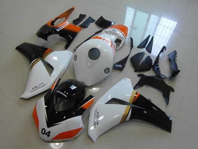 Descuento Carenados Moto Honda CBR1000RR 2008-2011 - Blanco Naranja Negro Brillante Carrera