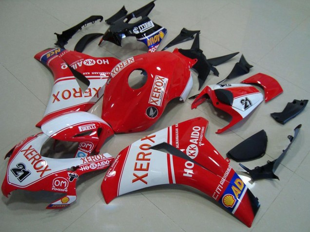 Descuento Carenados Moto Honda CBR1000RR 2008-2011 - Blanco Rojo Xerox 21