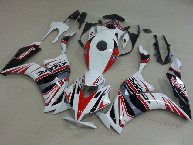 Descuento Carenados Moto Honda CBR1000RR 2012-2016 - Blanco Rojo Plata Negro One Heart