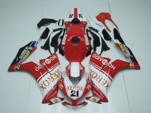Descuento Carenados Moto Honda CBR1000RR 2012-2016 - Blanco Rojo Negro Brillante Xerox 21