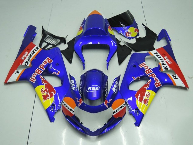 Descuento Carenados Moto Suzuki GSXR 1000 2000-2002 - Azul Amarillo Rojo Bull Repsol