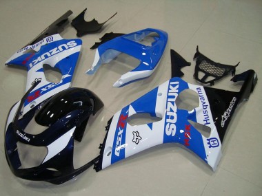 Descuento Carenados Moto Suzuki GSXR 1000 2000-2002 - Blanco Azul Negro Brillante