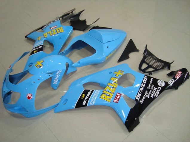 Descuento Carenados Moto Suzuki GSXR 1000 2000-2002 - Azul Claro Amarillo Negro Rizla