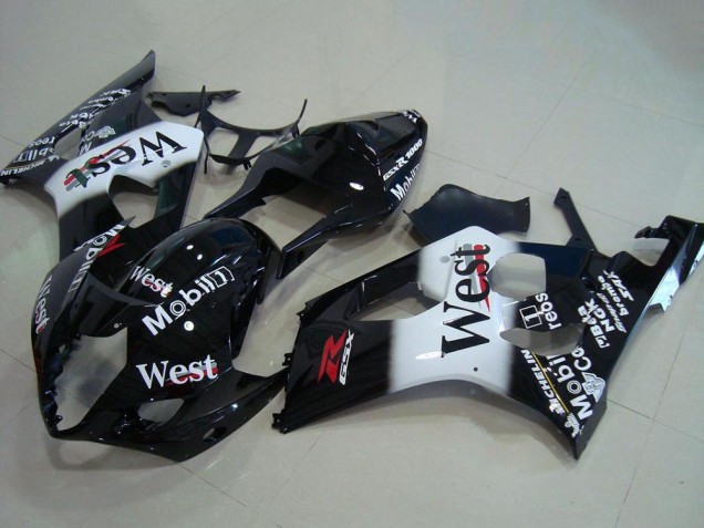 Descuento Carenados Moto Suzuki GSXR 1000 2003-2004 - Negro Brillante Blanco West Rojo