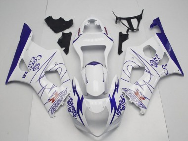 Descuento Carenados Moto Suzuki GSXR 1000 2003-2004 - Blanco Azul Corona Alstare