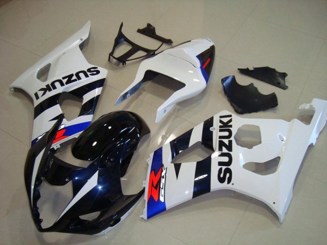 Descuento Carenados Moto Suzuki GSXR 1000 2003-2004 - Blanco Azul Azul Oscuro Rojo