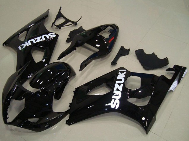 Descuento Carenados Moto Suzuki GSXR 1000 2003-2004 - Negro Brillante Blanco Calcomanía
