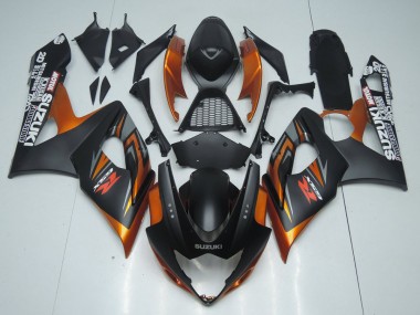 Descuento Carenado Moto Suzuki GSXR 1000 2005-2006 - Negro Mate Naranja