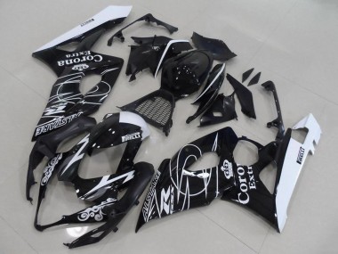 Descuento Carenados Moto Suzuki GSXR 1000 2005-2006 - Negro Brillante Blanco Corona