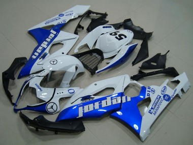 Descuento Carenados Moto Suzuki GSXR 1000 2005-2006 - Blanco Azul Jordan 59