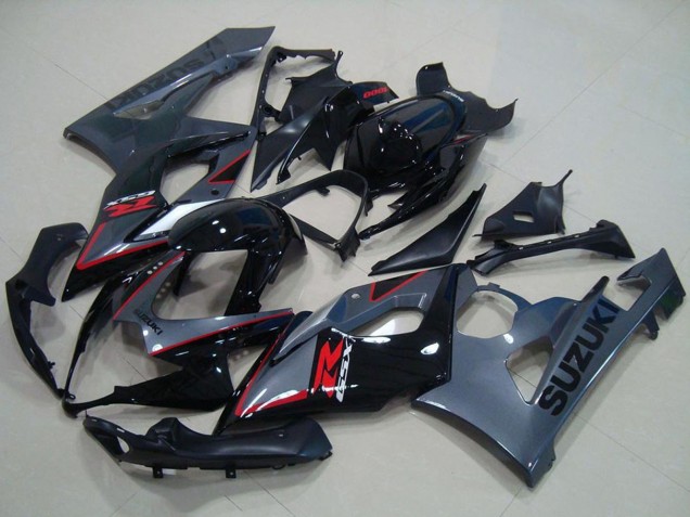 Descuento Carenados Moto Suzuki GSXR 1000 2005-2006 - Negro Brillante Negro Mate Rojo