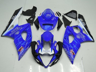 Descuento Carenados Moto Suzuki GSXR 1000 2005-2006 - Azul Blanco Negro Corona
