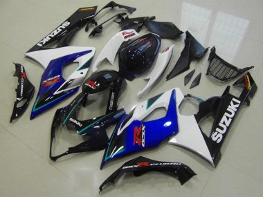 Descuento Carenados Moto Suzuki GSXR 1000 2005-2006 - Blanco Azul Negro Brillante