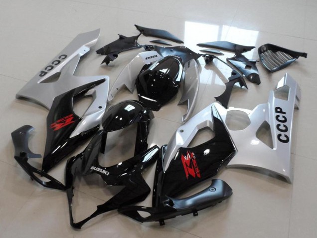 Descuento Kits Carenado Moto Suzuki GSXR 1000 2005-2006 - Plata Negro Rojo