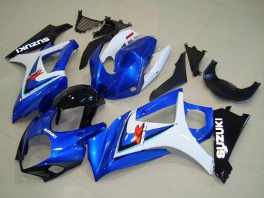 Descuento Carenado Moto Suzuki GSXR 1000 2007-2008 - Blanco Azul Negro OEM Estilo