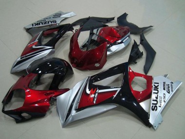 Descuento Carenado Moto Suzuki GSXR 1000 2007-2008 - Rojo Plata Negro Brillante