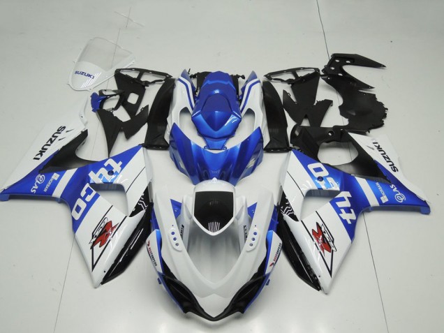 Descuento Carenado Moto Suzuki GSXR 1000 2009-2016 - Blanco Azul Negro Tyco