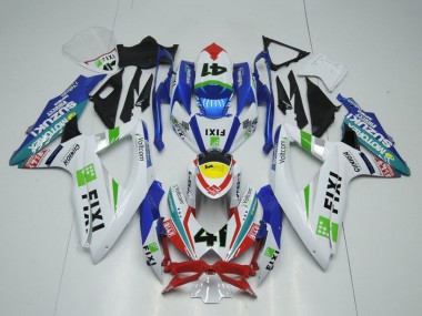 Descuento Carenados Moto Suzuki GSXR 1000 2009-2016 - Blanco Azul Rojo Amarillo Verde Fixi 41