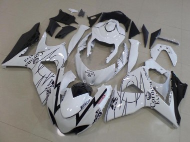 Descuento Carenados Moto Suzuki GSXR 1000 2009-2016 - Blanco Negro Corona Carrera