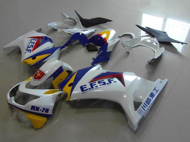 Descuento Carenados Moto Kawasaki ZX250R 2008-2012 - Blanco Amarillo Azul Rojo EFSF RX-78