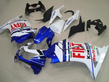 Descuento Carenados Moto Kawasaki ZX250R 2008-2012 - Blanco Azul Rojo Fiat
