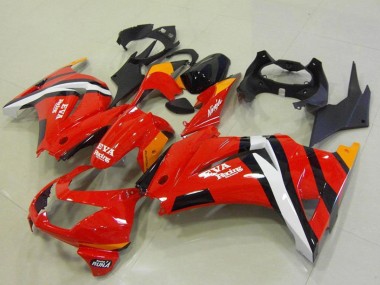 Descuento Carenados Moto Kawasaki ZX250R 2008-2012 - Rojo Naranja Blanco Negro EVA Racing