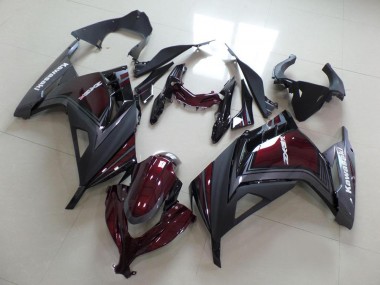 Descuento Carenados Moto Kawasaki ZX300R 2013-2018 - Rojo Granate Gris Mate